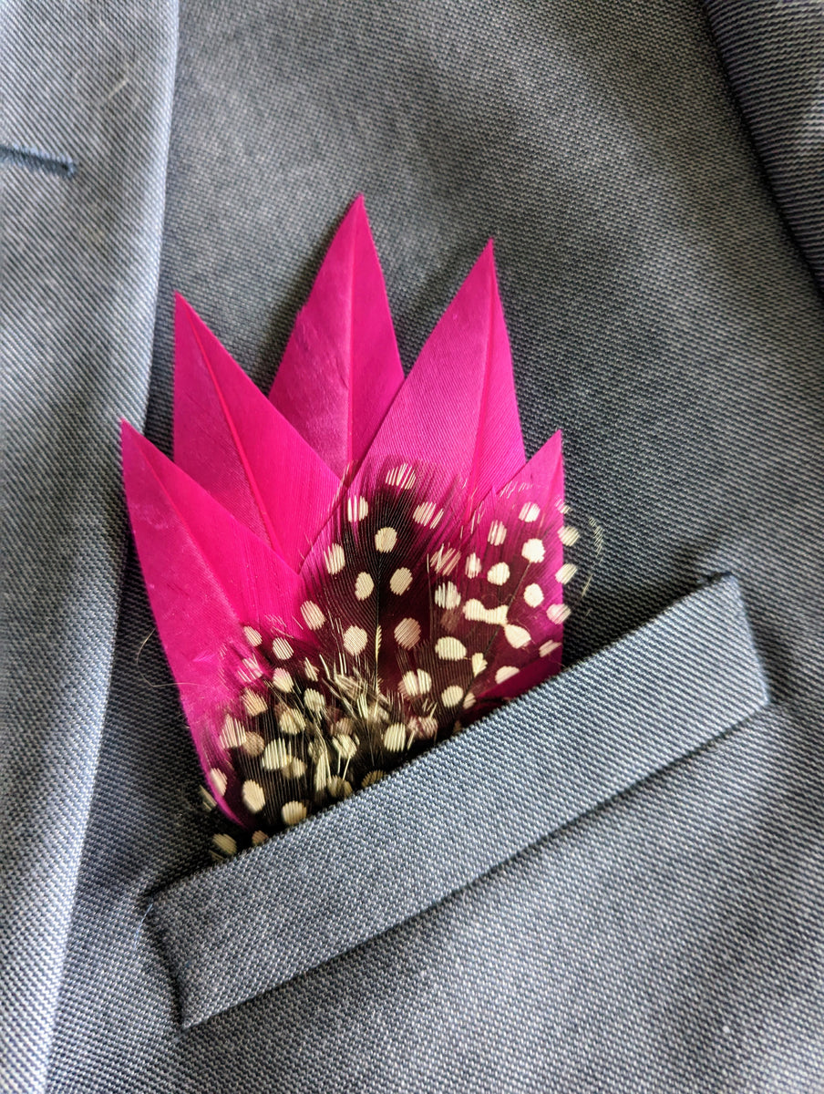 Mens Lapel Pin Pocket Square Hot Pink Jettah & Till Design