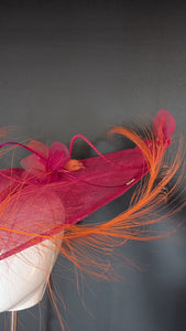 Hot Pink & Orange Sunset Assymetrical Brim
