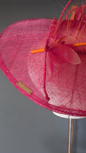 Hot Pink & Orange Sunset Assymetrical Brim