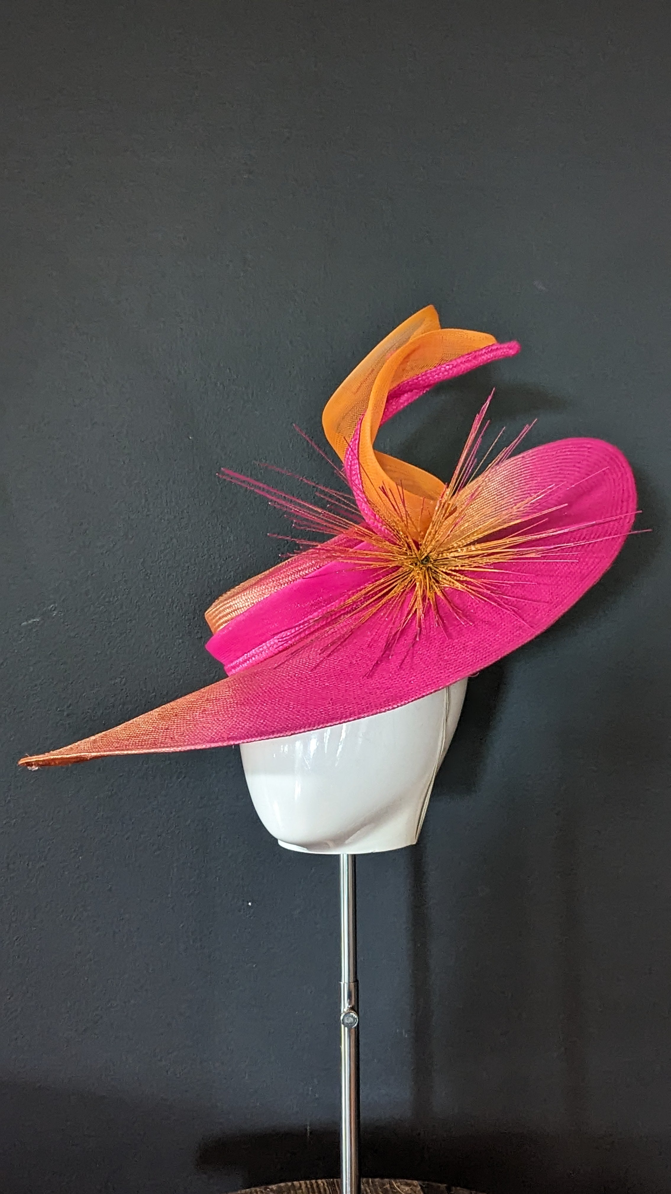 Tropicana Dreams Hot Pink and Tangerine Wide Brim