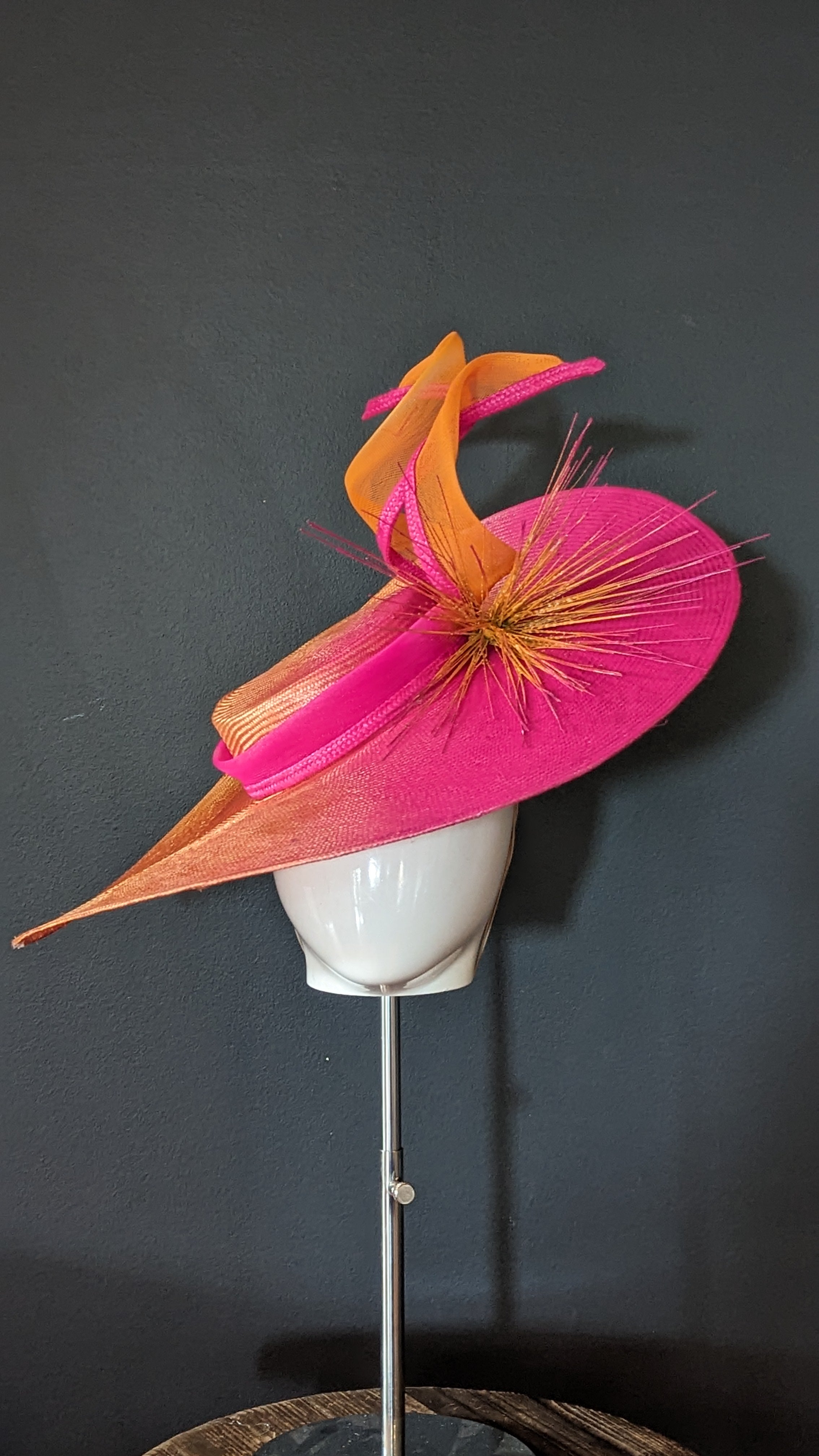 Tropicana Dreams Hot Pink and Tangerine Wide Brim