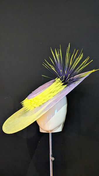 Neon Dreams Yellow & Lilac Ombre Wide Brim