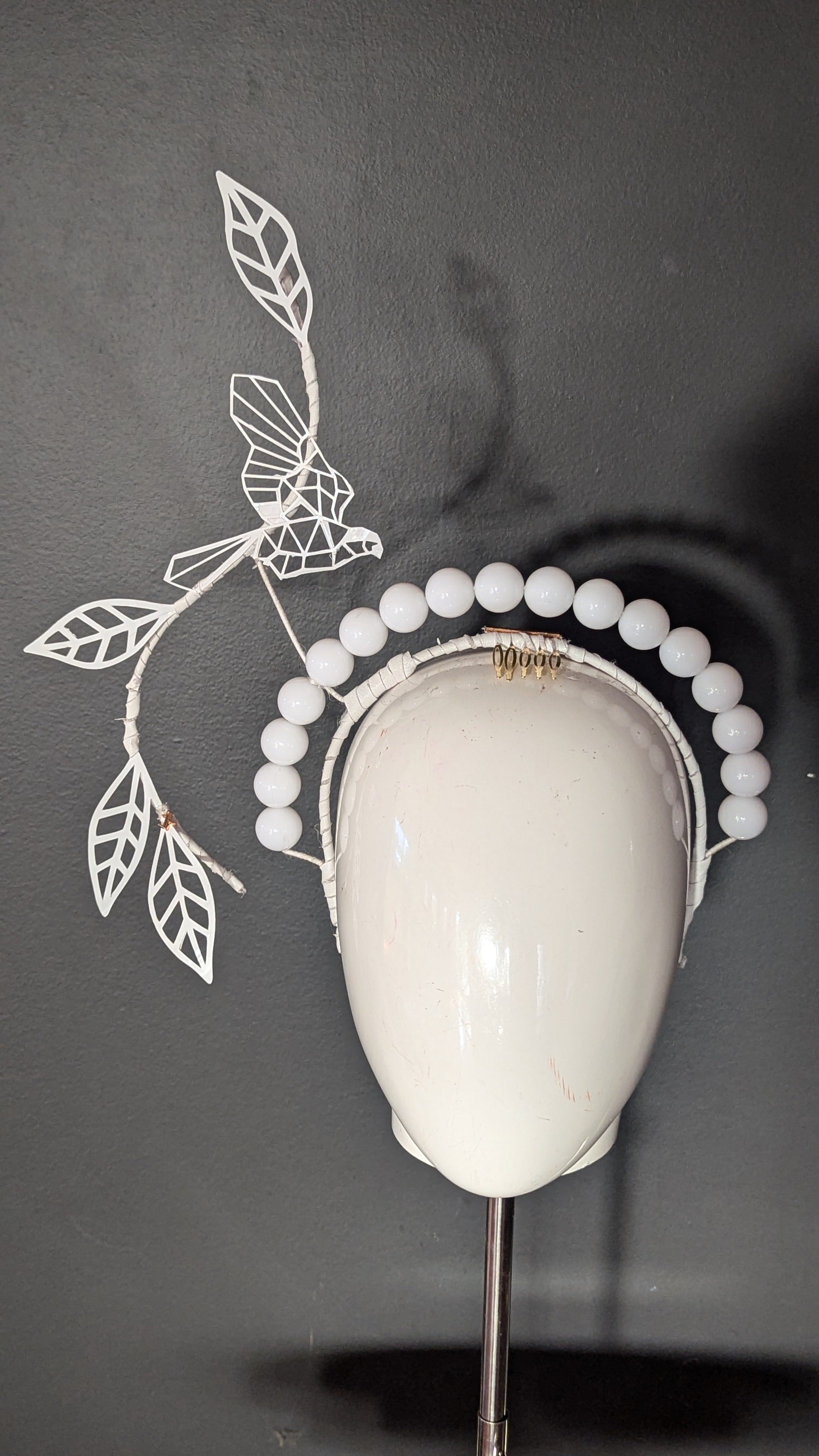 White Flight Beaded Halo