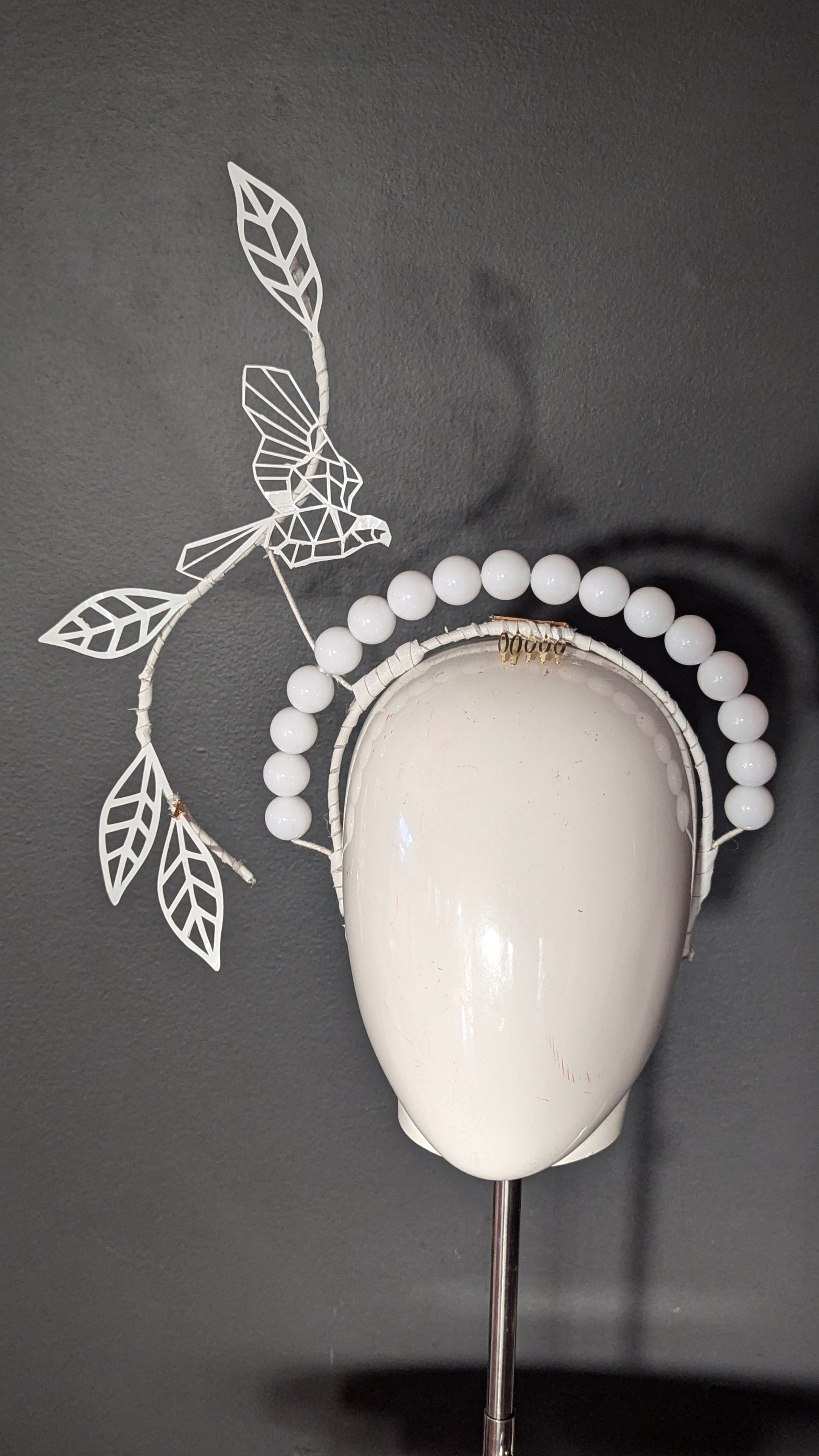 White Flight Beaded Halo