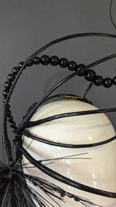 Black Beaded Spike Sculptural Statement