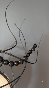 Black Beaded Spike Sculptural Statement