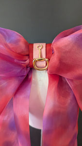 Snaffle-Esque Red Purple and Pink Organza Bow