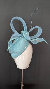 Baby Blue Sparkle Bow Beret