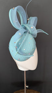 Baby Blue Sparkle Bow Beret