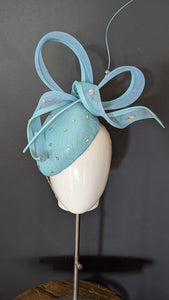 Baby Blue Sparkle Bow Beret