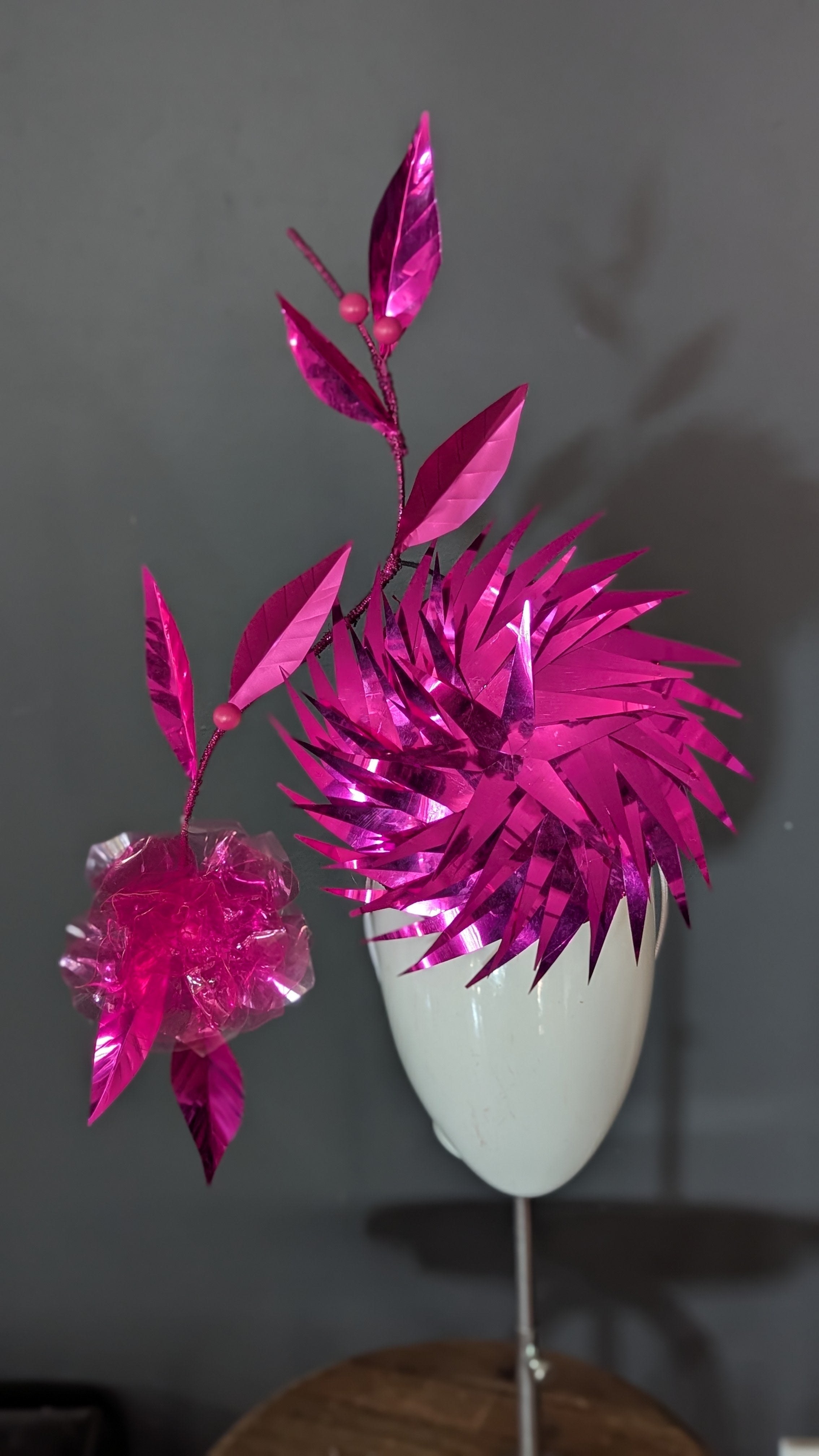 She's A Vision Hot Pink Metallic & Stained Glass Percher