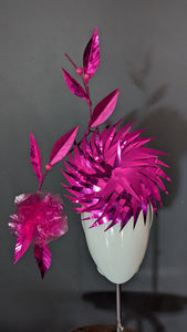 She's A Vision Hot Pink Metallic & Stained Glass Percher
