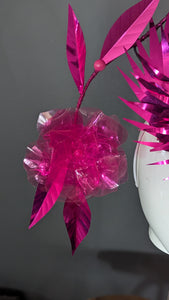 She's A Vision Hot Pink Metallic & Stained Glass Percher