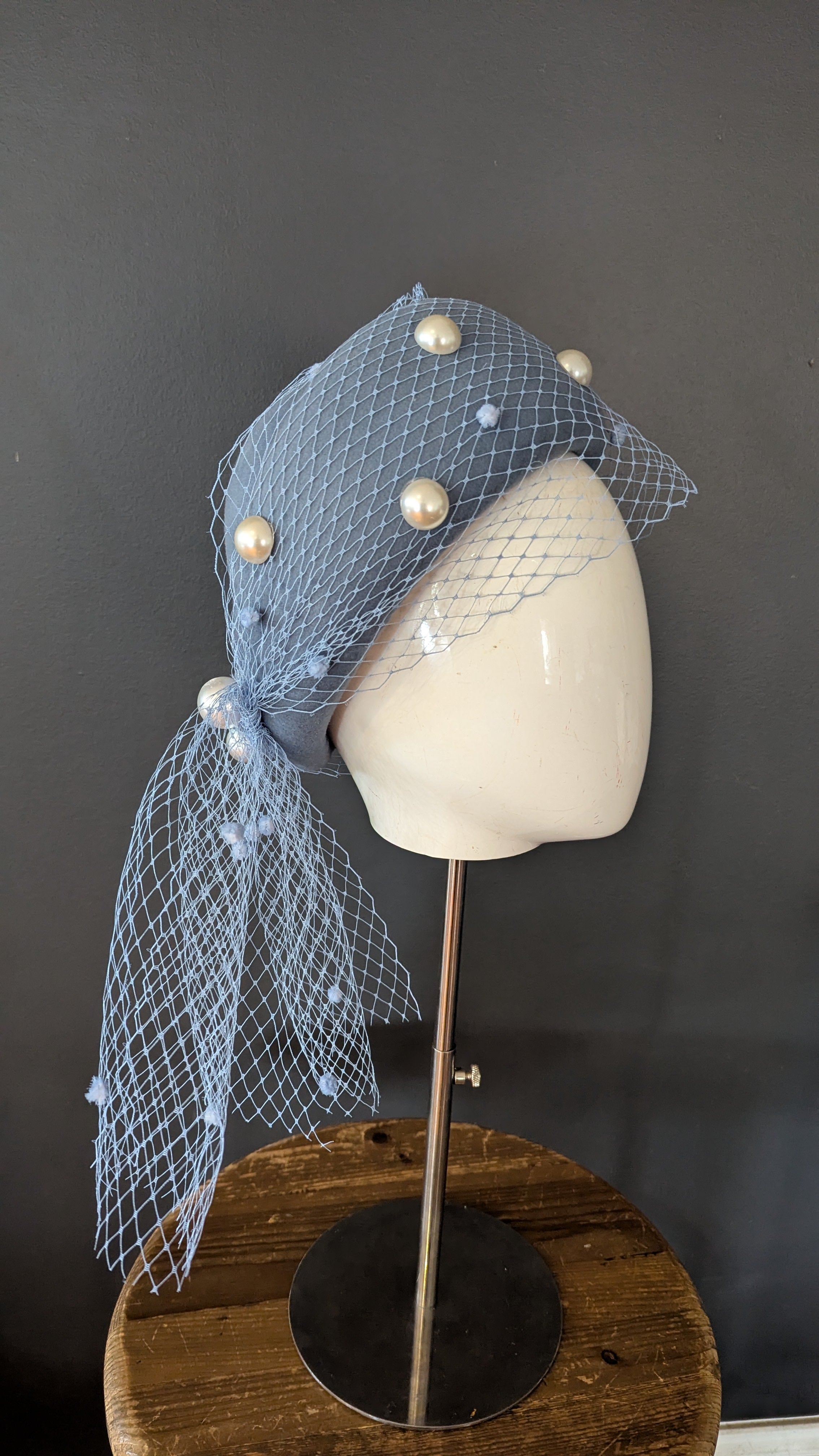 Baby Blue Pearl Vintage Pillbox