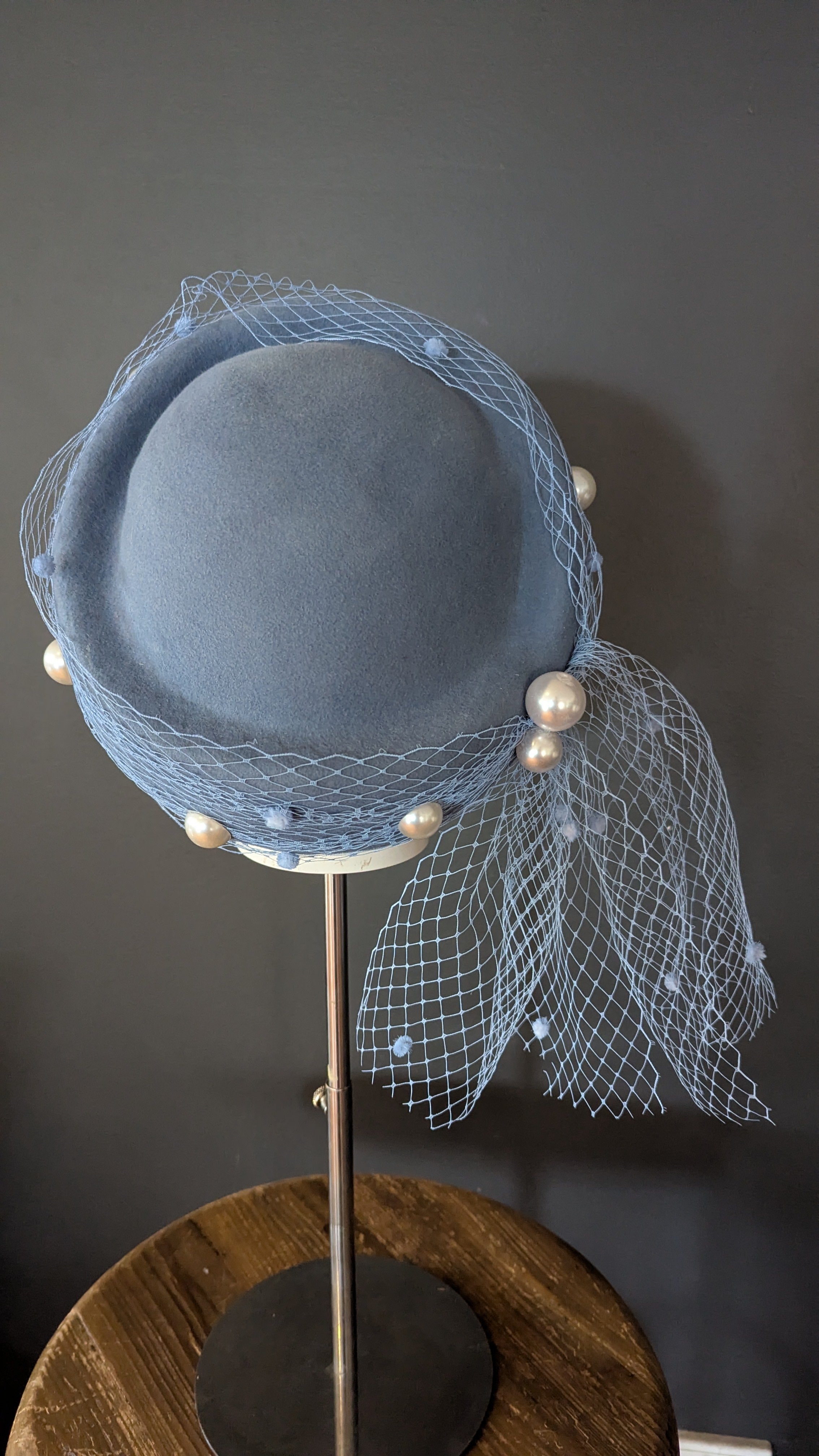 Baby Blue Pearl Vintage Pillbox