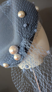 Baby Blue Pearl Vintage Pillbox