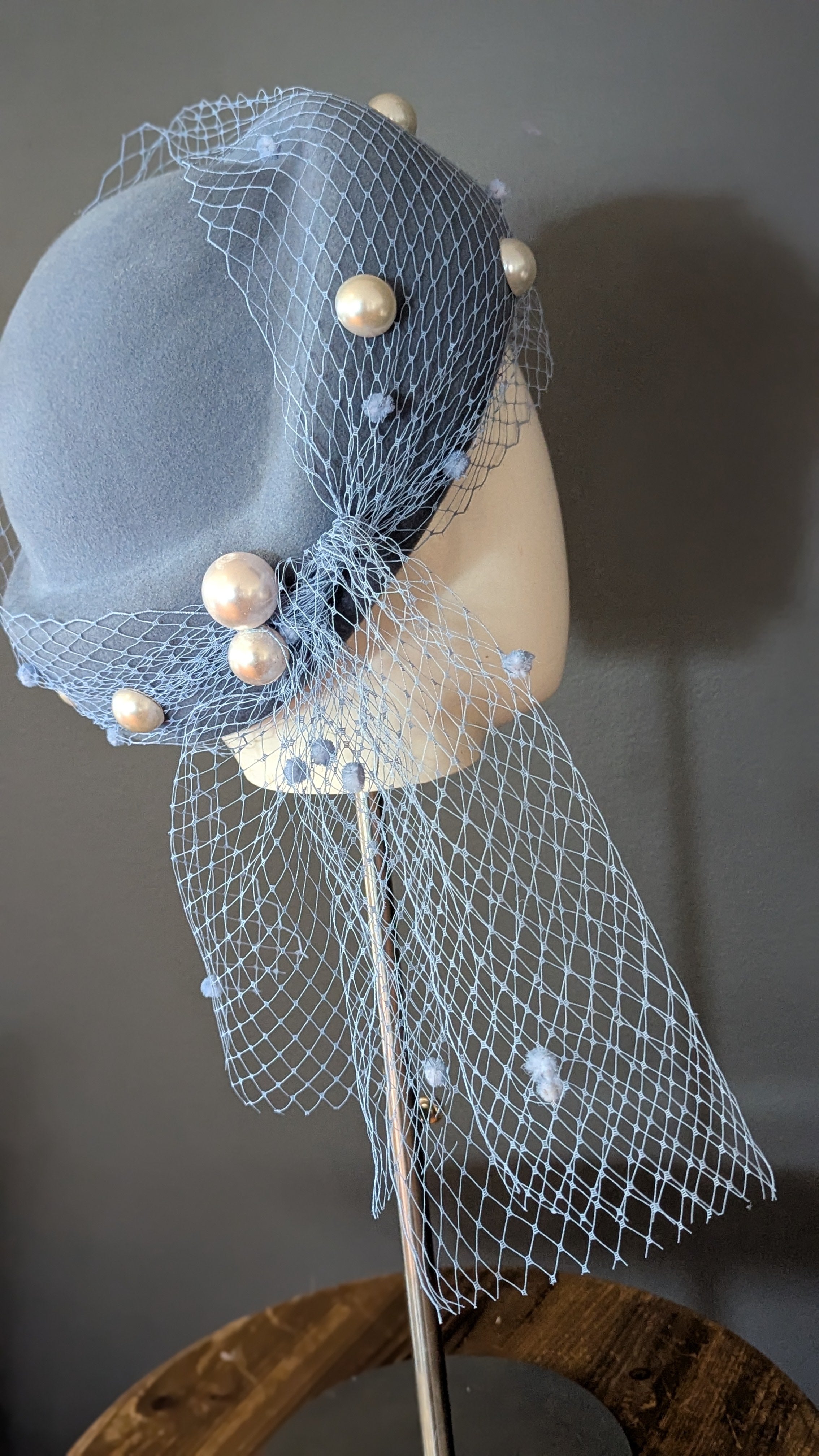 Baby Blue Pearl Vintage Pillbox