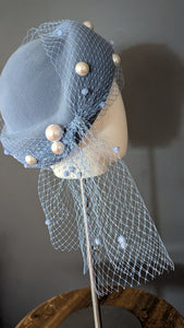 Baby Blue Pearl Vintage Pillbox