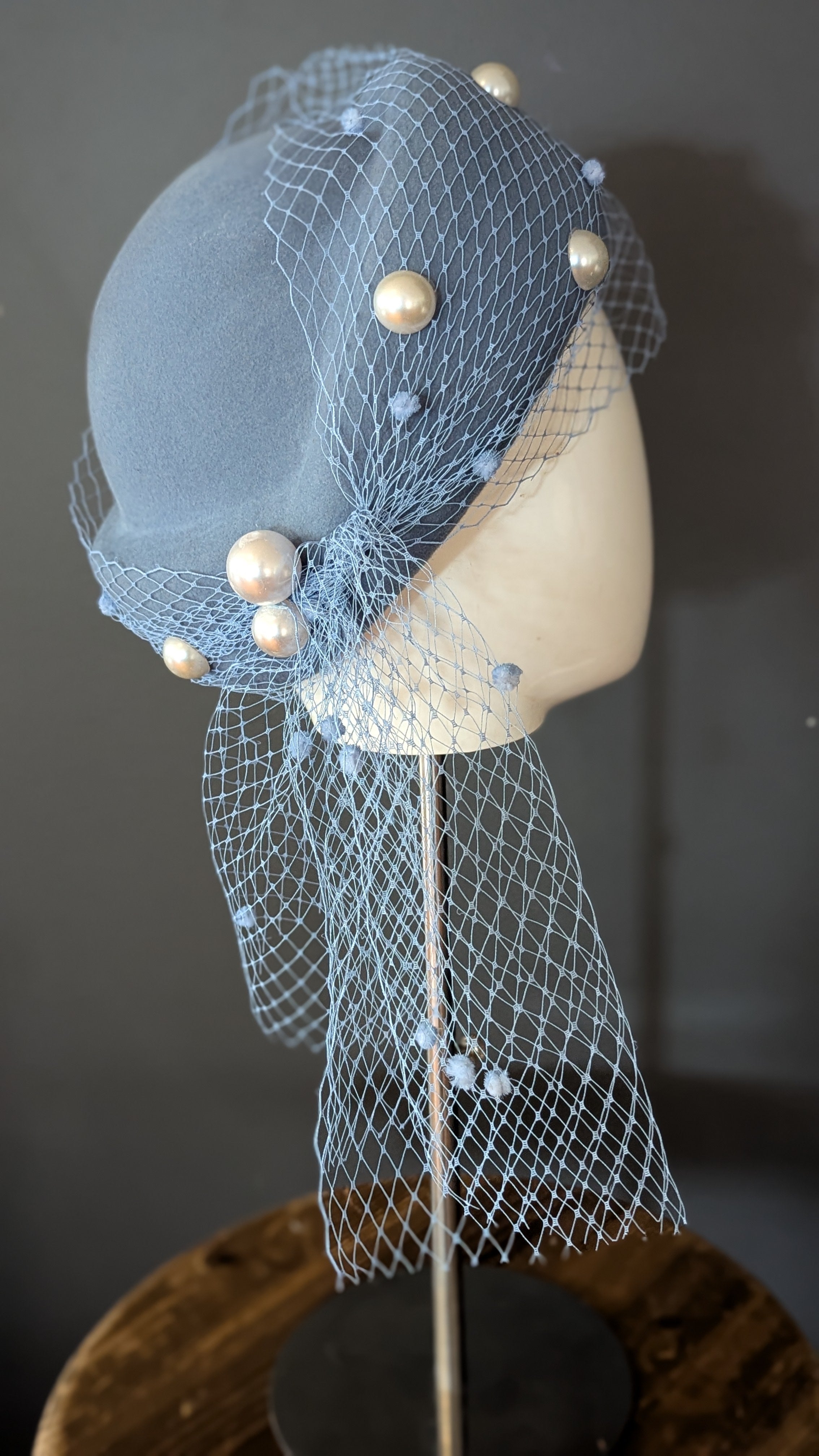 Baby Blue Pearl Vintage Pillbox