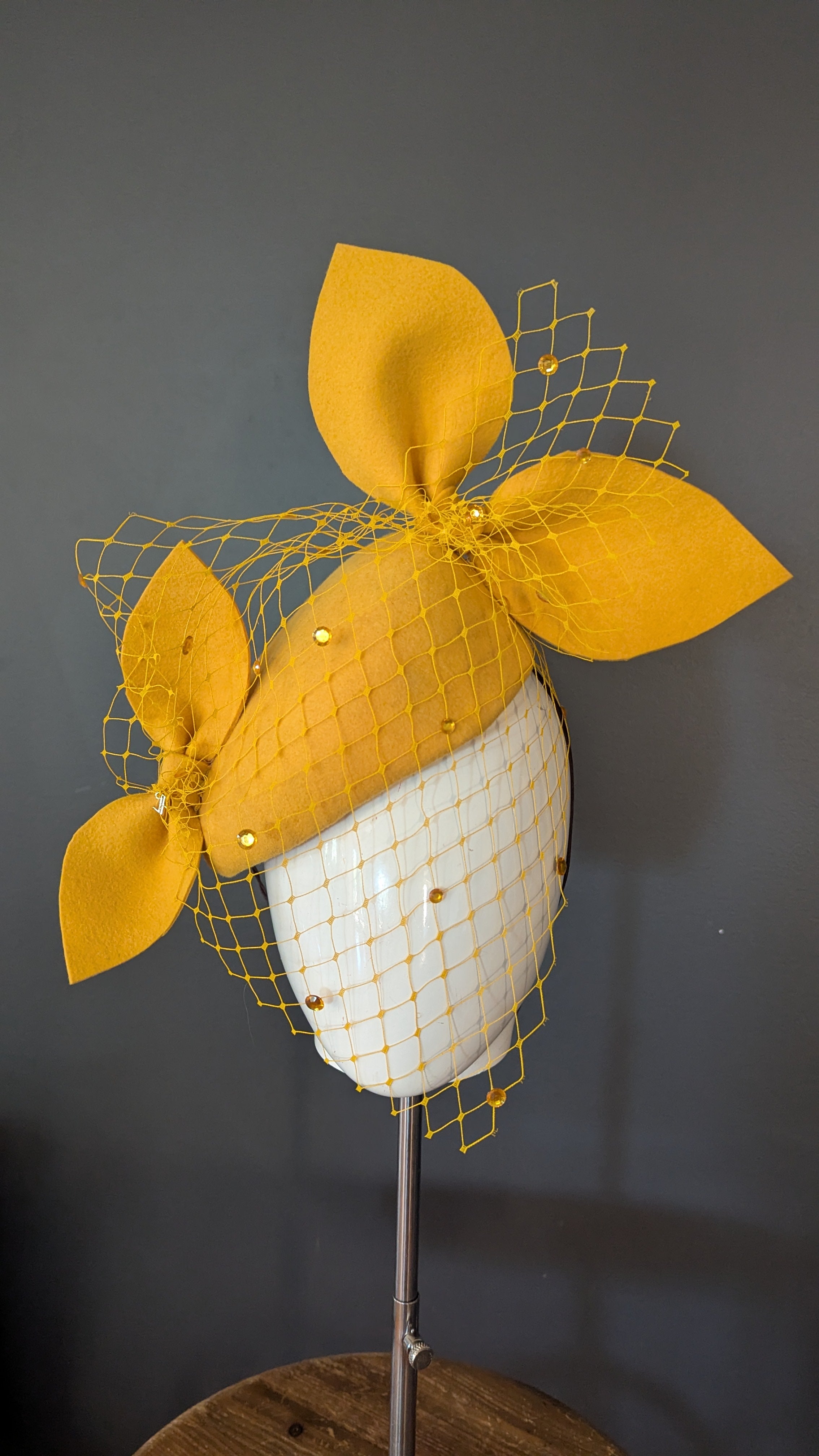 Double Bow Beret Yellow