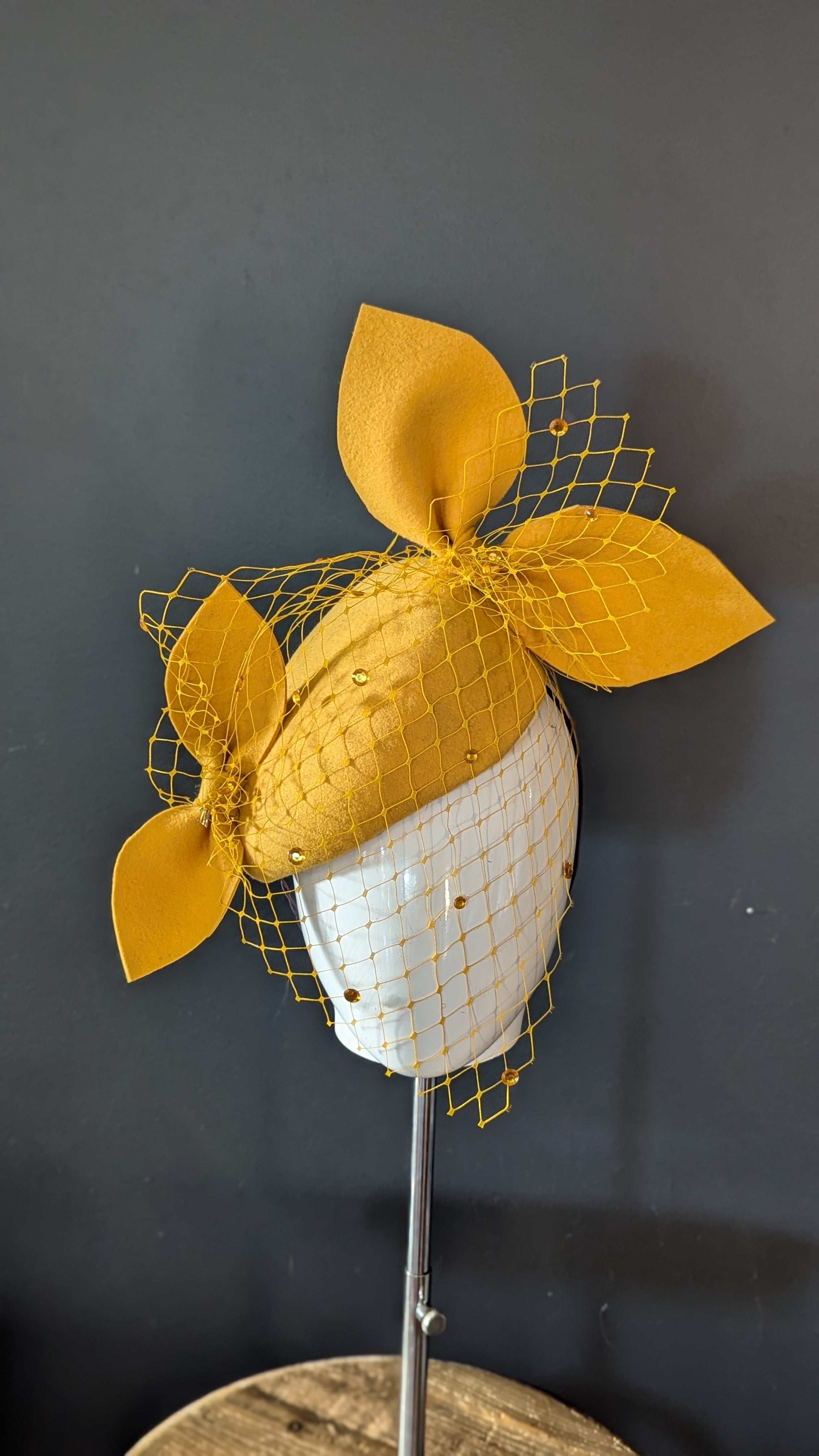 Double Bow Beret Yellow