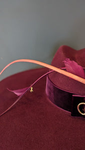 Wildflowers & Wild horses Snaffle-Esque Burgundy Wide Brim