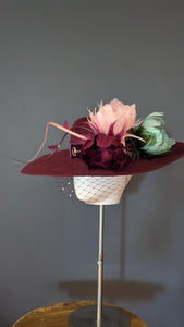 Wildflowers & Wild horses Snaffle-Esque Burgundy Wide Brim