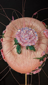 Floralesque Iridescent Applique Vintage Pillbox Blush Pink