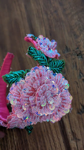 Beaded Rose Vintage Look Band