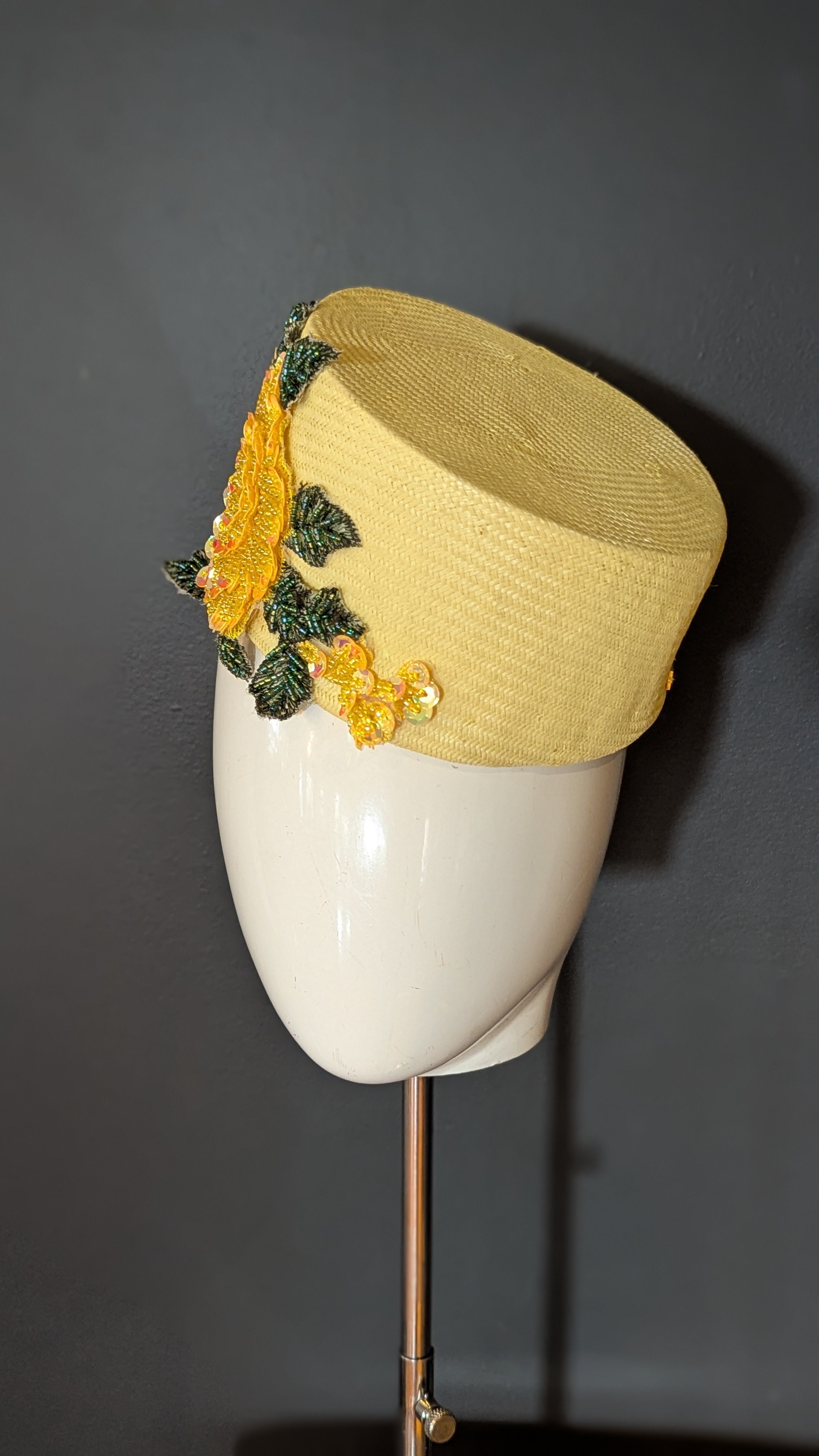 Butter Pastel Yellow Applique Floral Cocktail