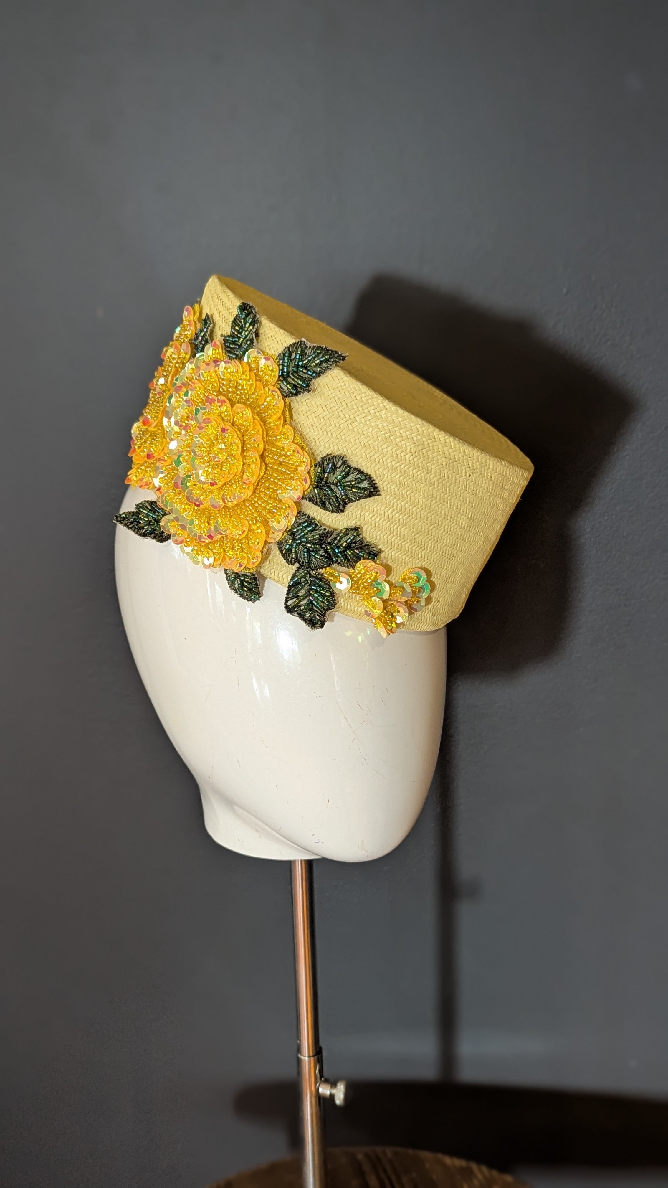 Butter Pastel Yellow Applique Floral Cocktail