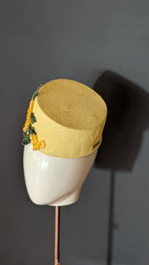 Butter Pastel Yellow Applique Floral Cocktail