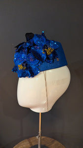 Everest Royal Blue Iridescent Floral Cocktail