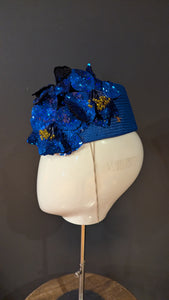 Everest Royal Blue Iridescent Floral Cocktail