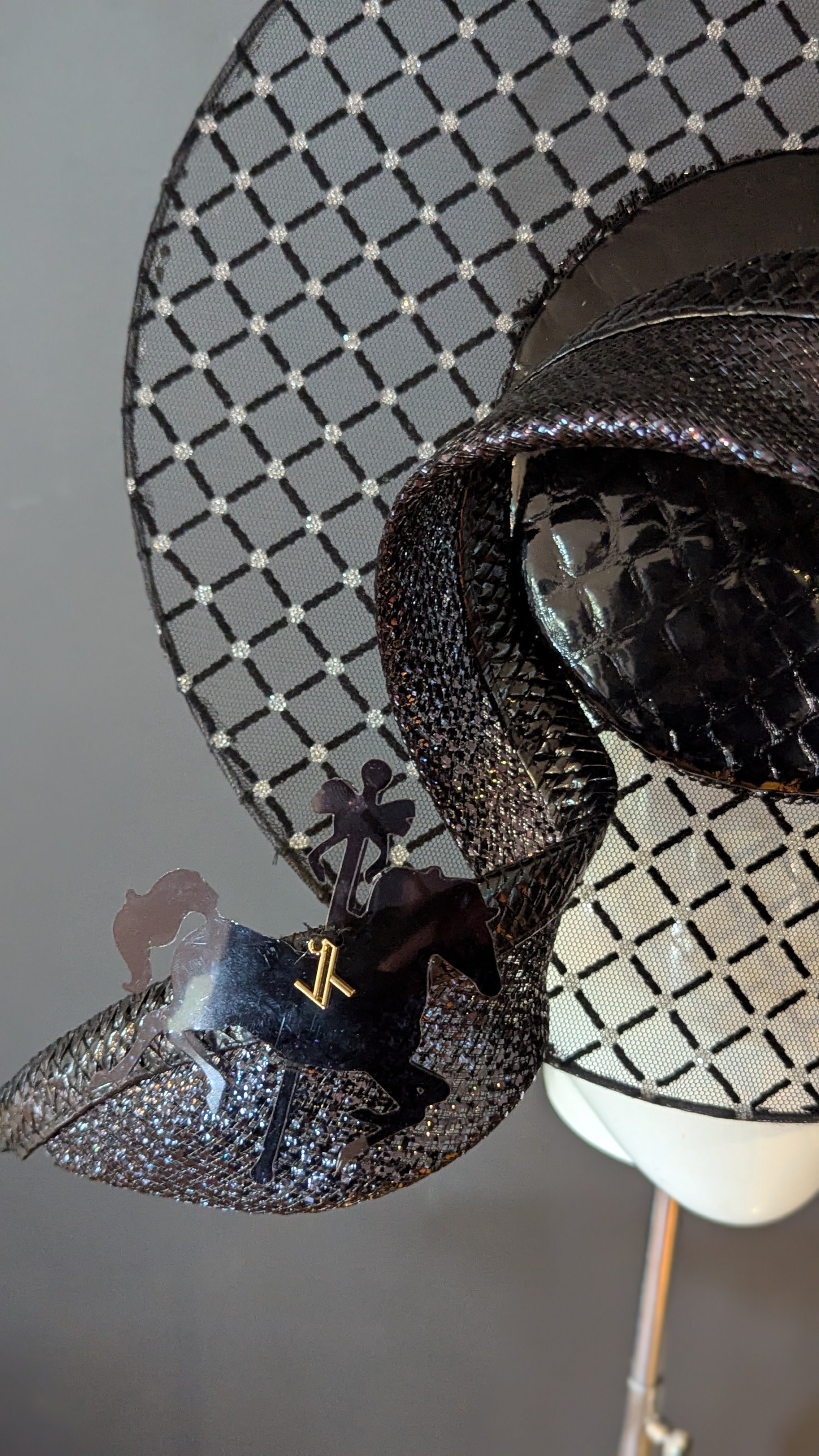 Black Derby Croc & Lurex Carousel Pony Statement Percher
