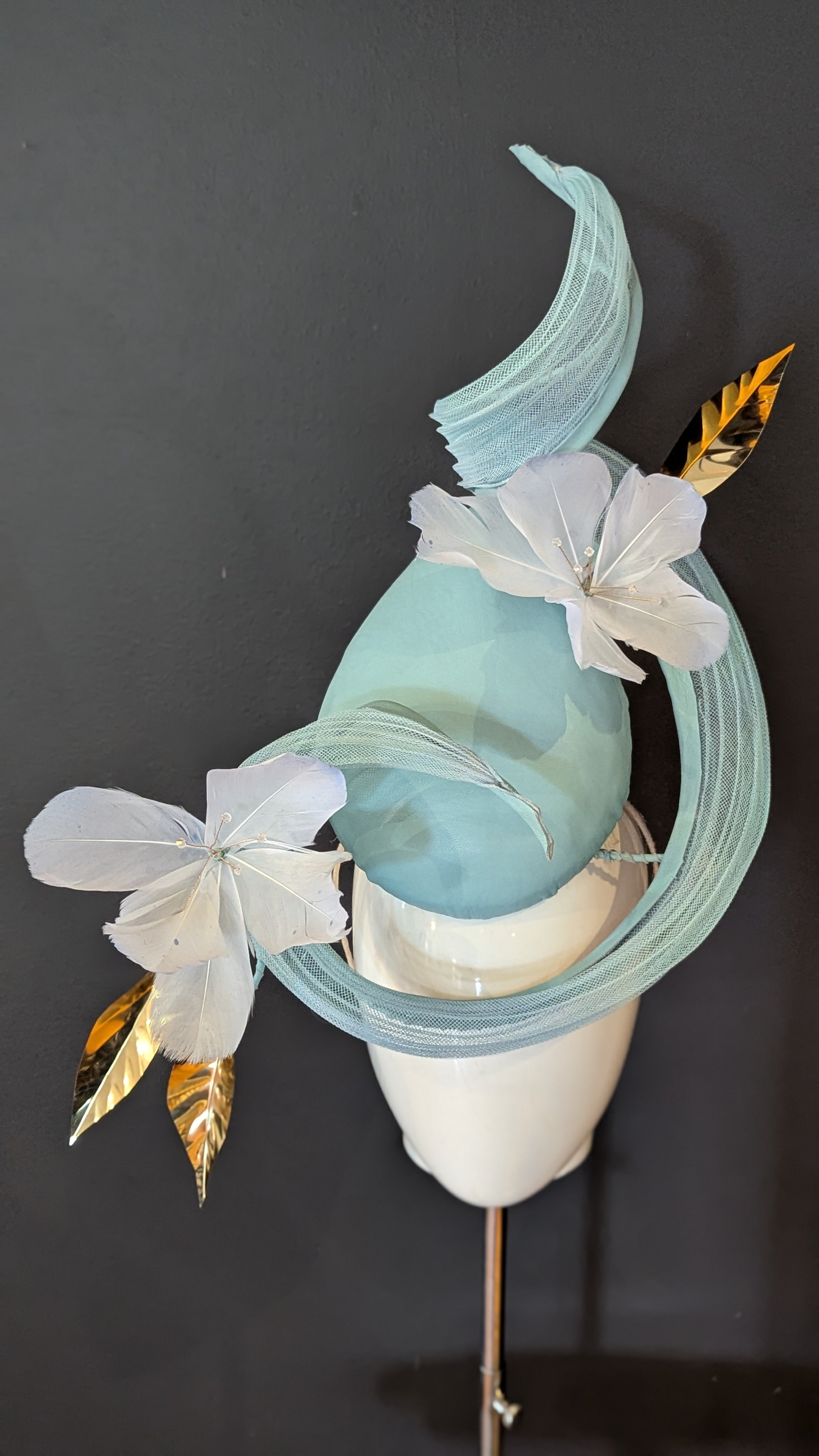 Watercolour Pale Blue Teardrop Percher