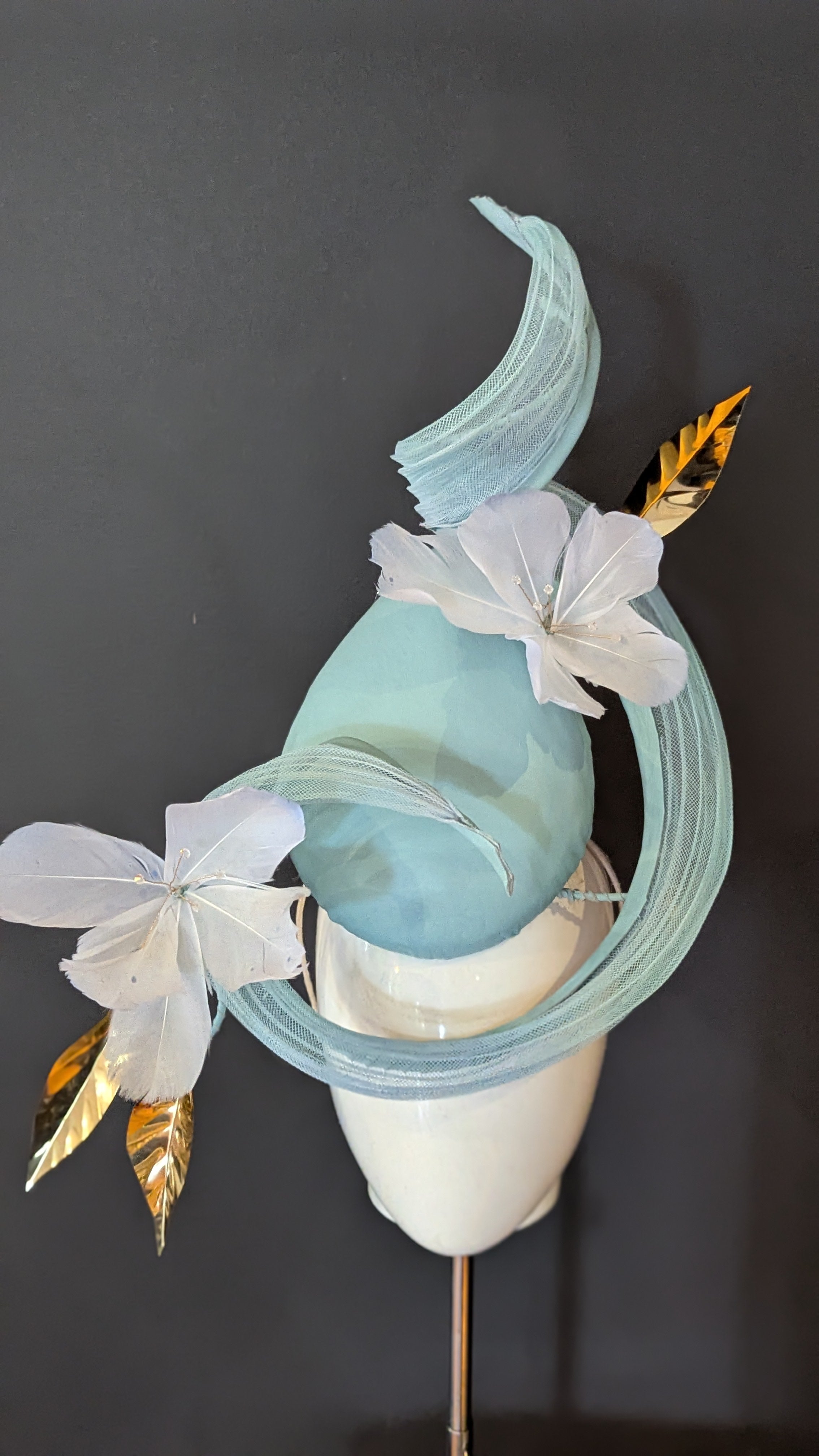 Watercolour Pale Blue Teardrop Percher