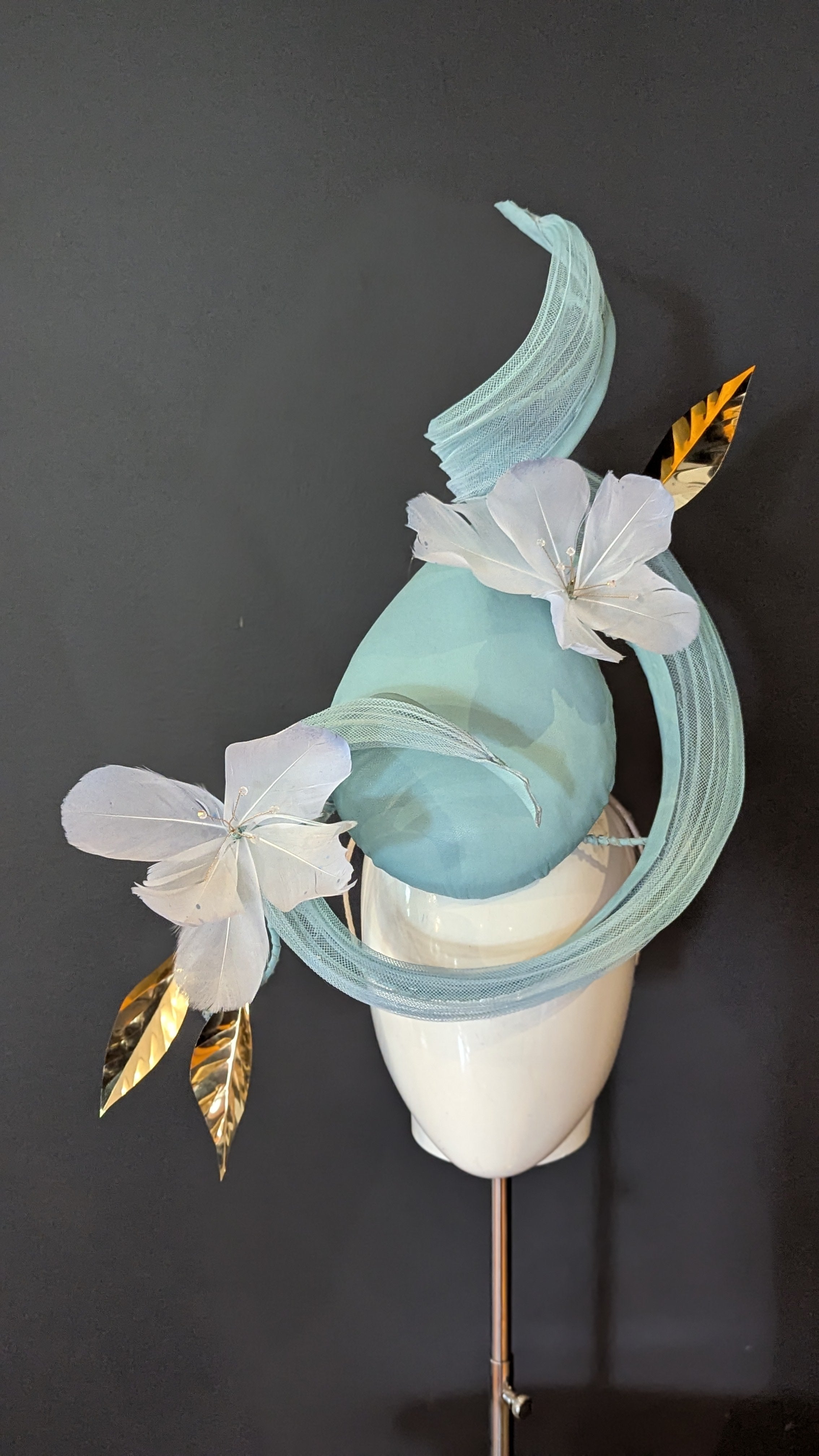Watercolour Pale Blue Teardrop Percher