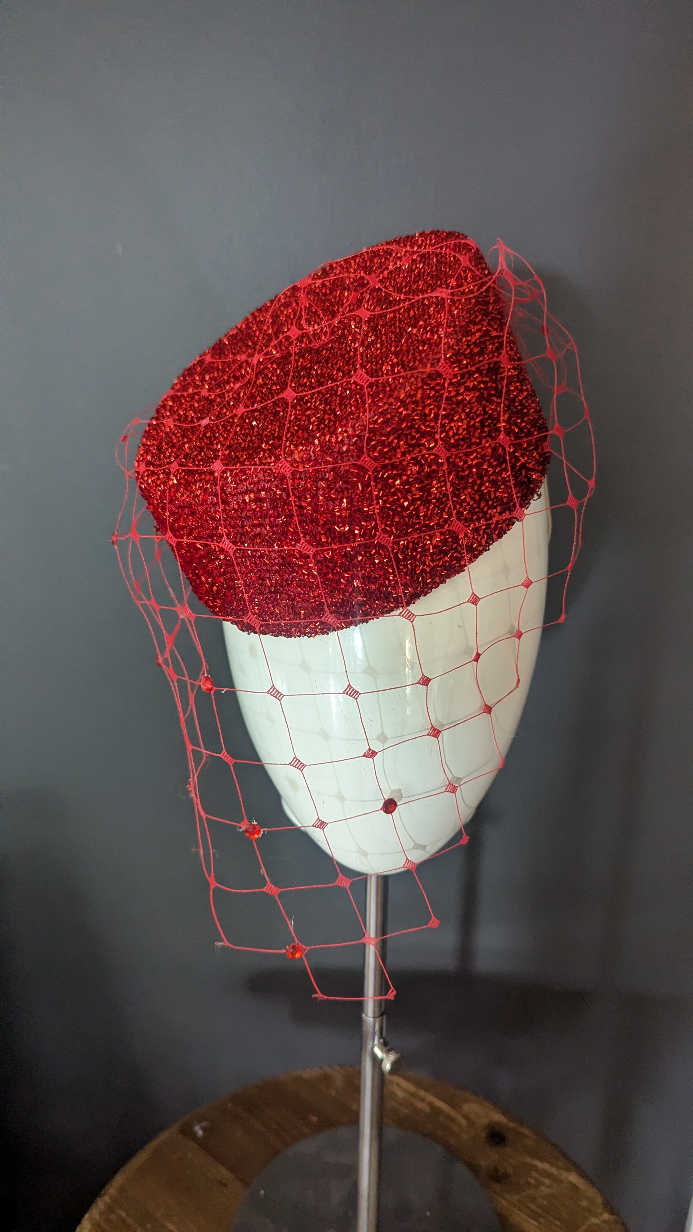 Red Shimmer Cocktail Pillbox