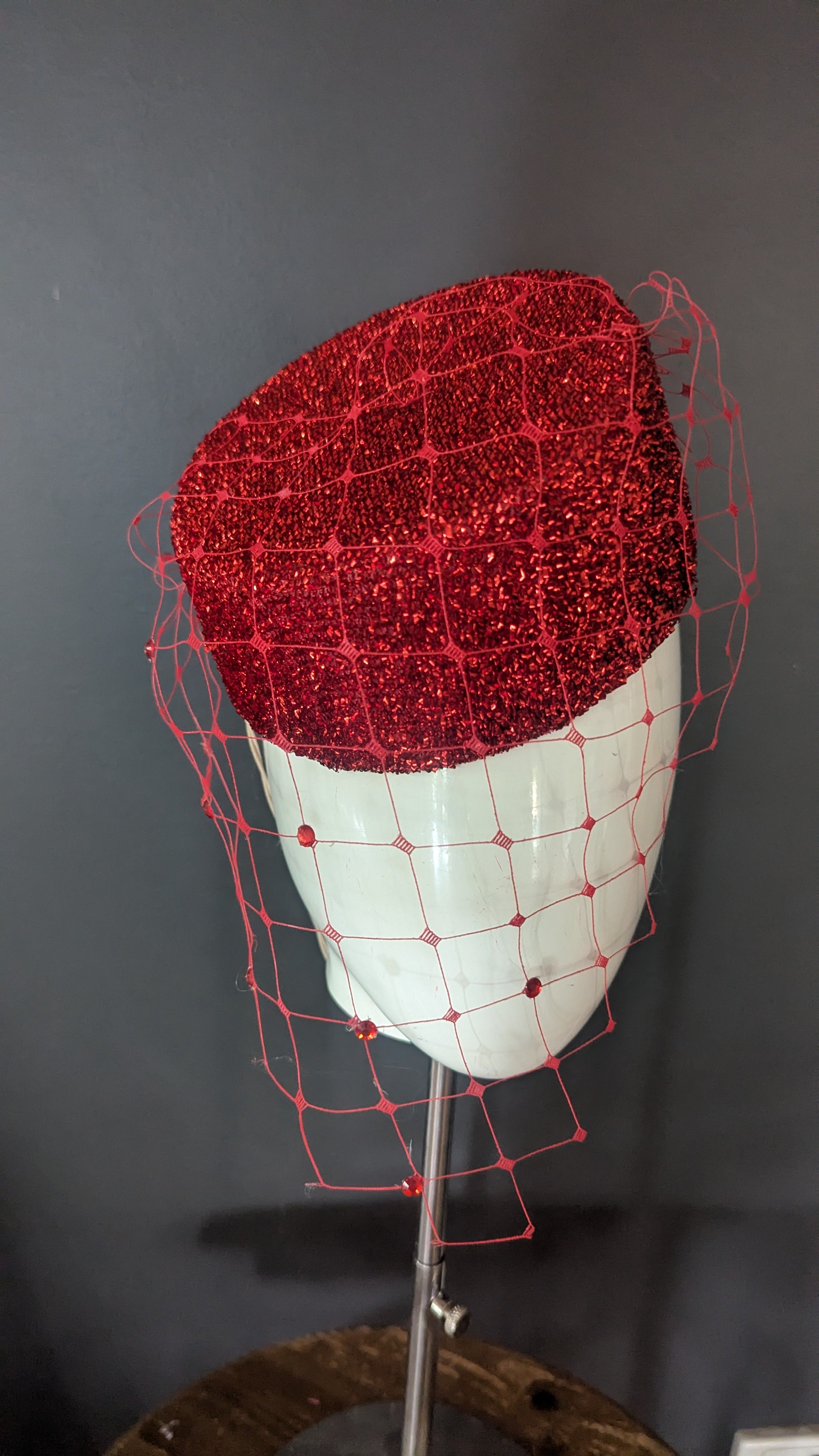 Red Shimmer Cocktail Pillbox