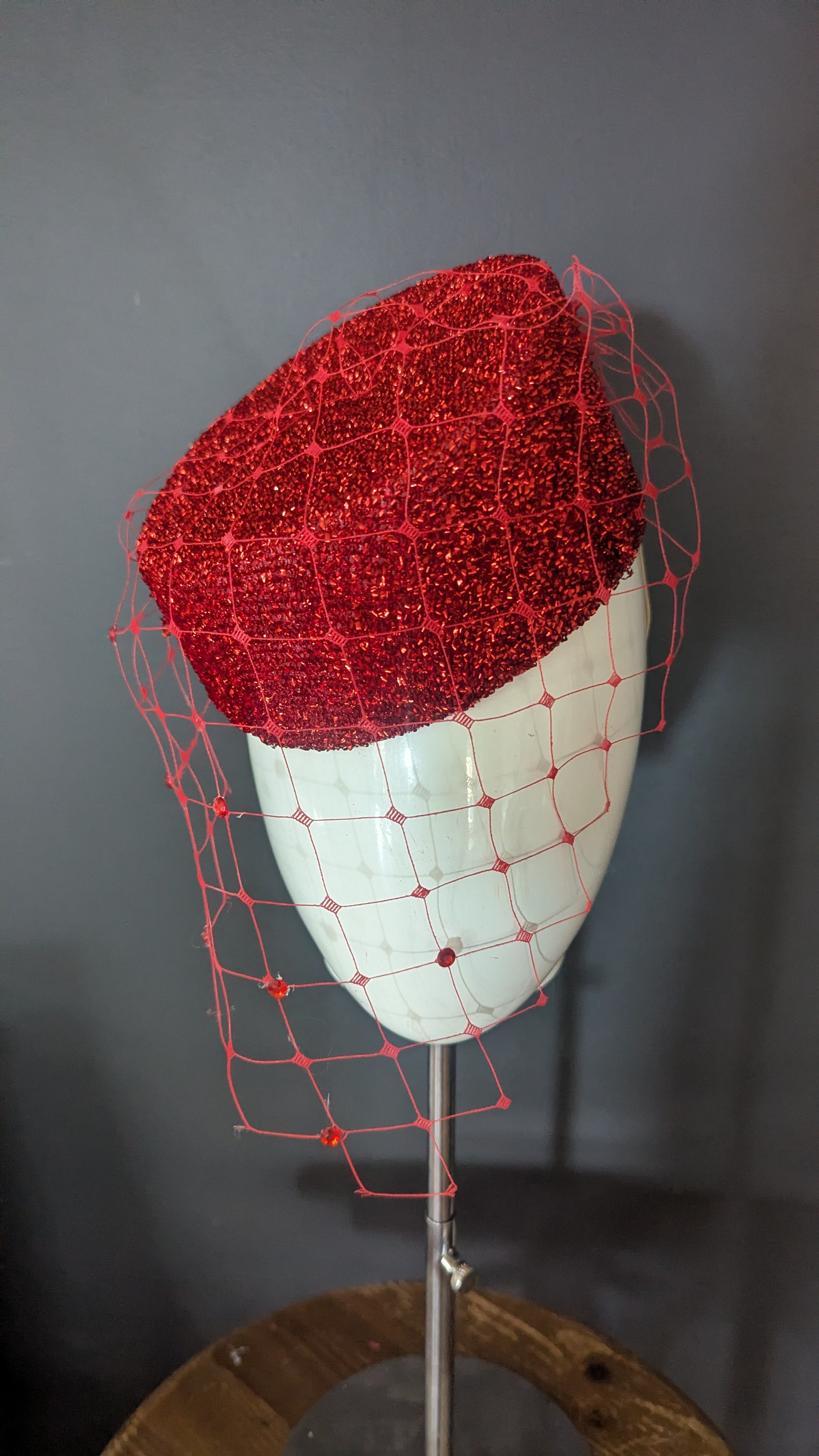 Red Shimmer Cocktail Pillbox