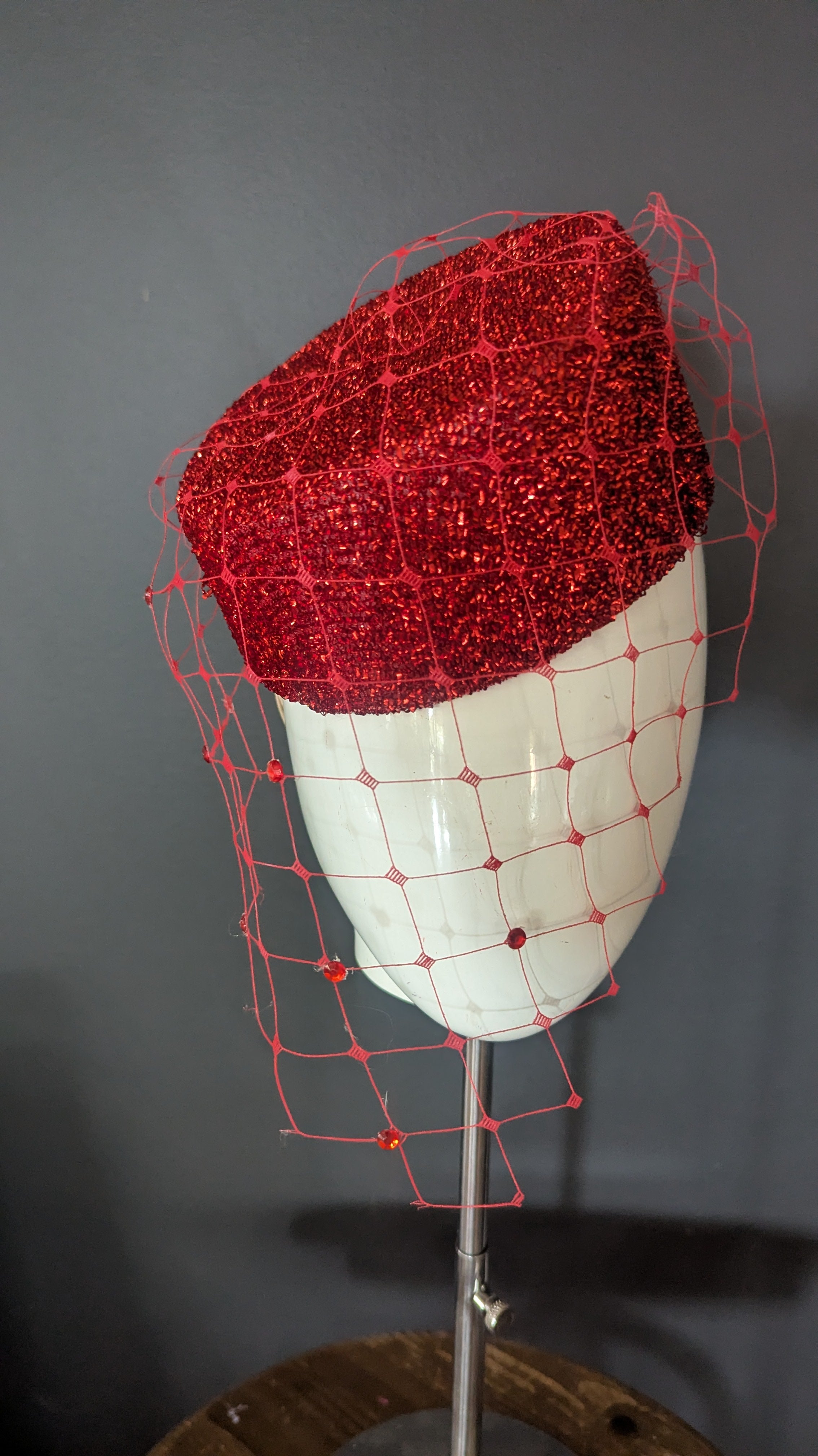 Red Shimmer Cocktail Pillbox