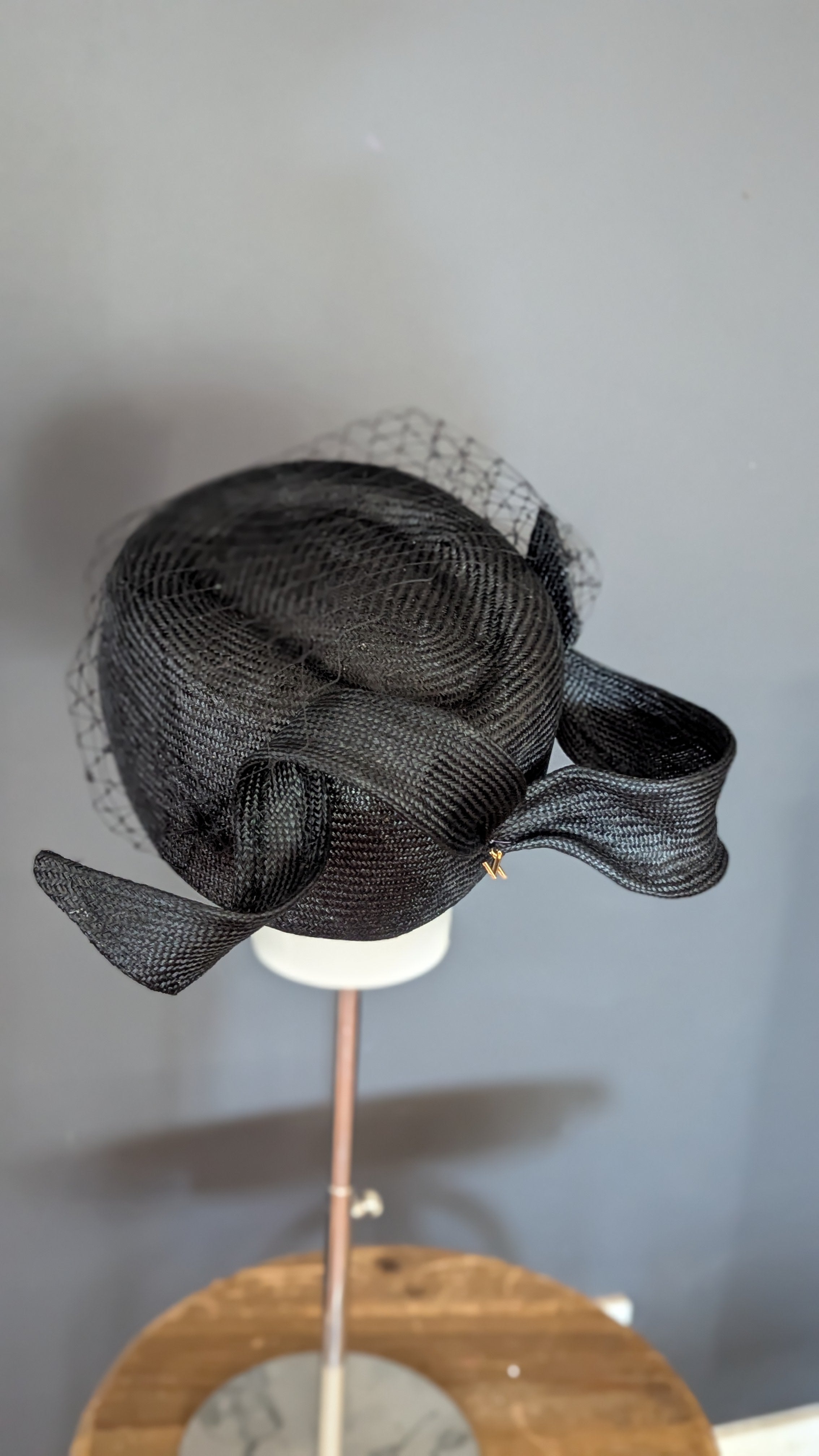 Black Abstract Bow Pillbox