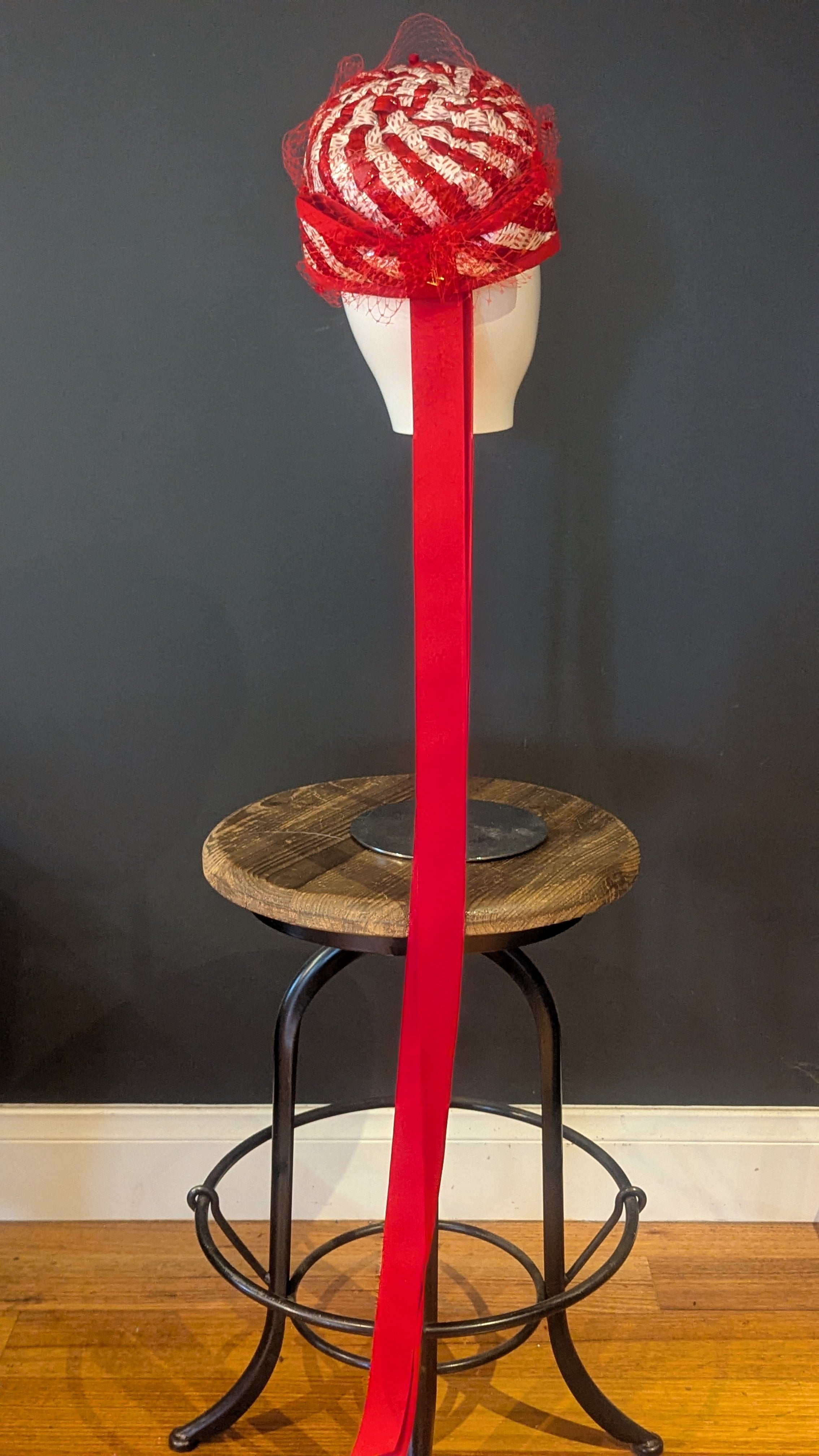 Very Vintage Red & white Cellophane Pillbox