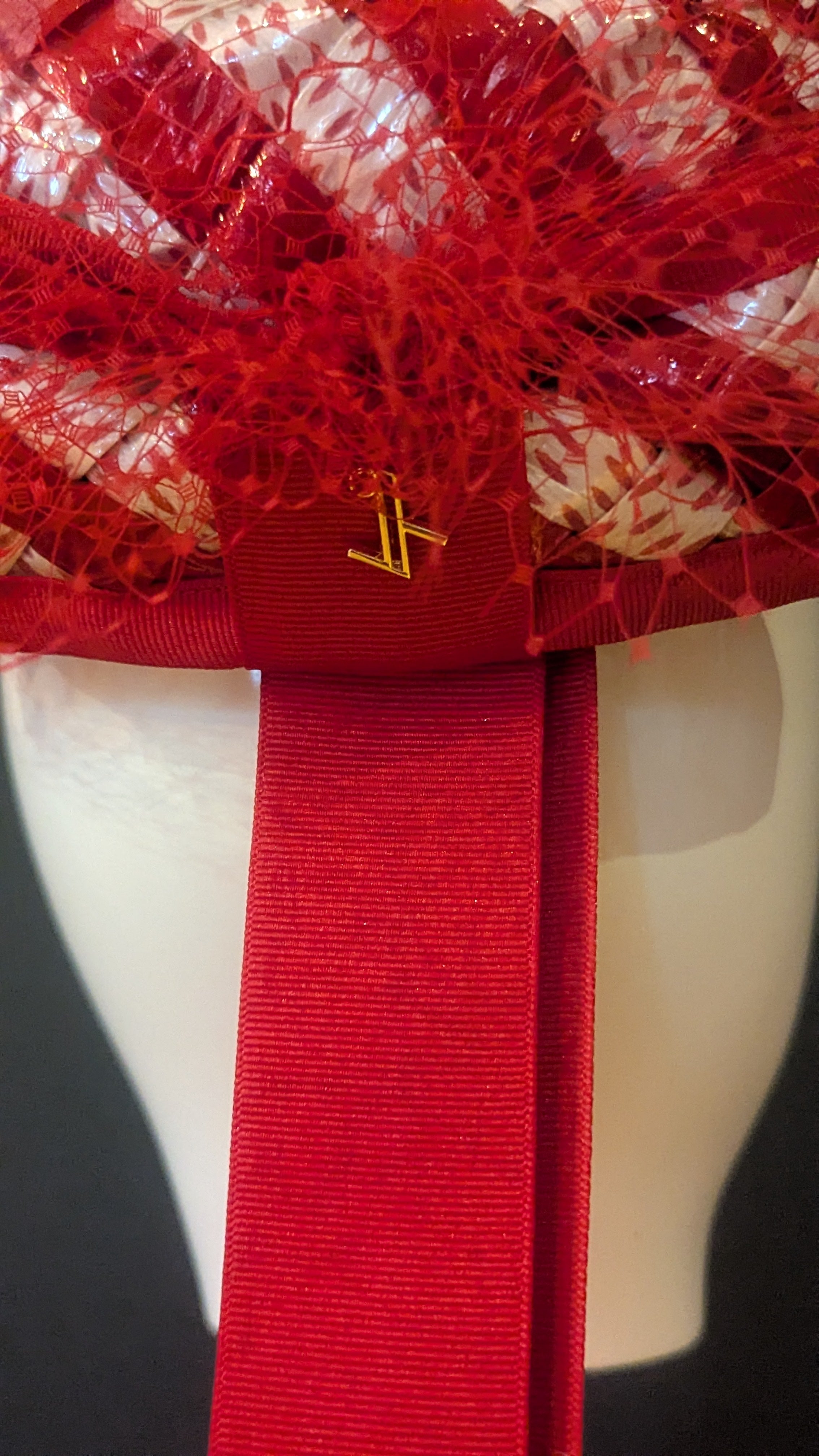 Very Vintage Red & white Cellophane Pillbox