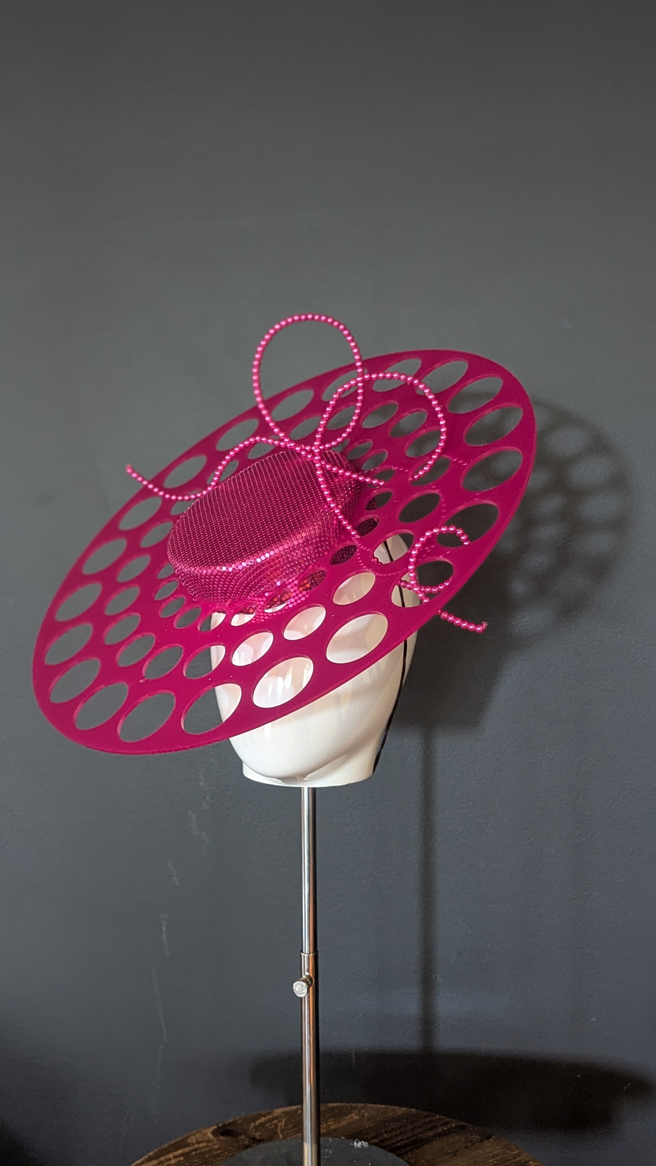 Azzedine Hot Pink Metallic Pearl Bow