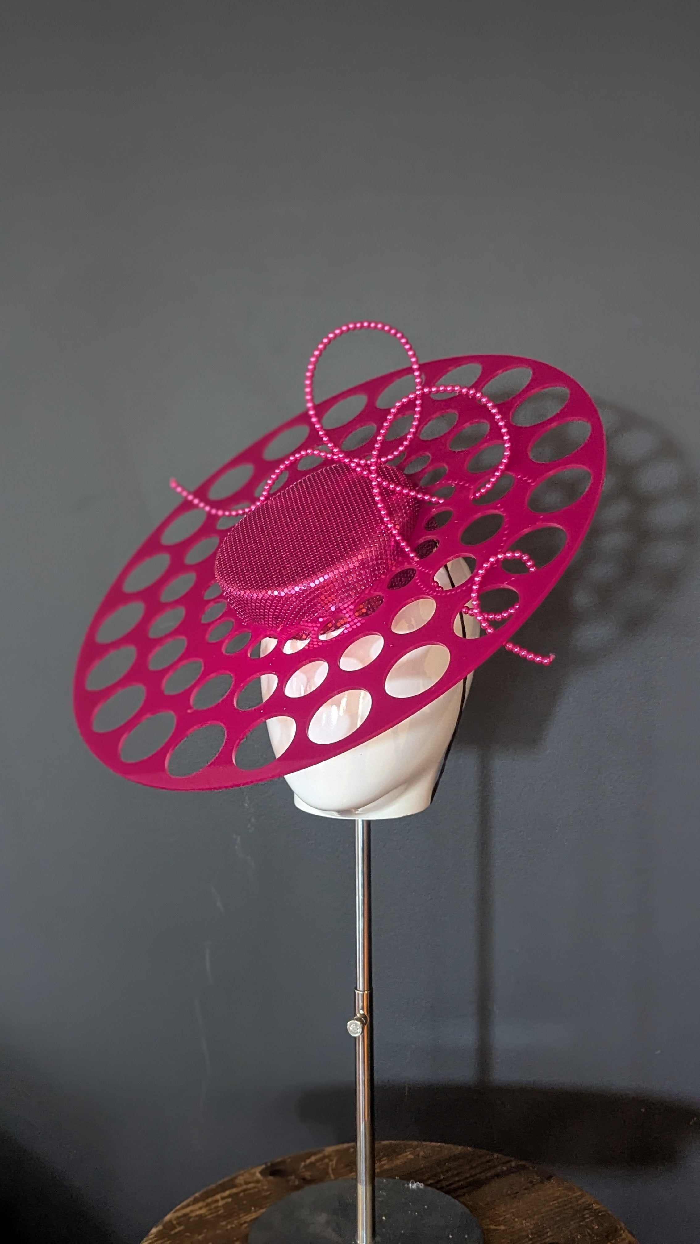 Azzedine Hot Pink Metallic Pearl Bow