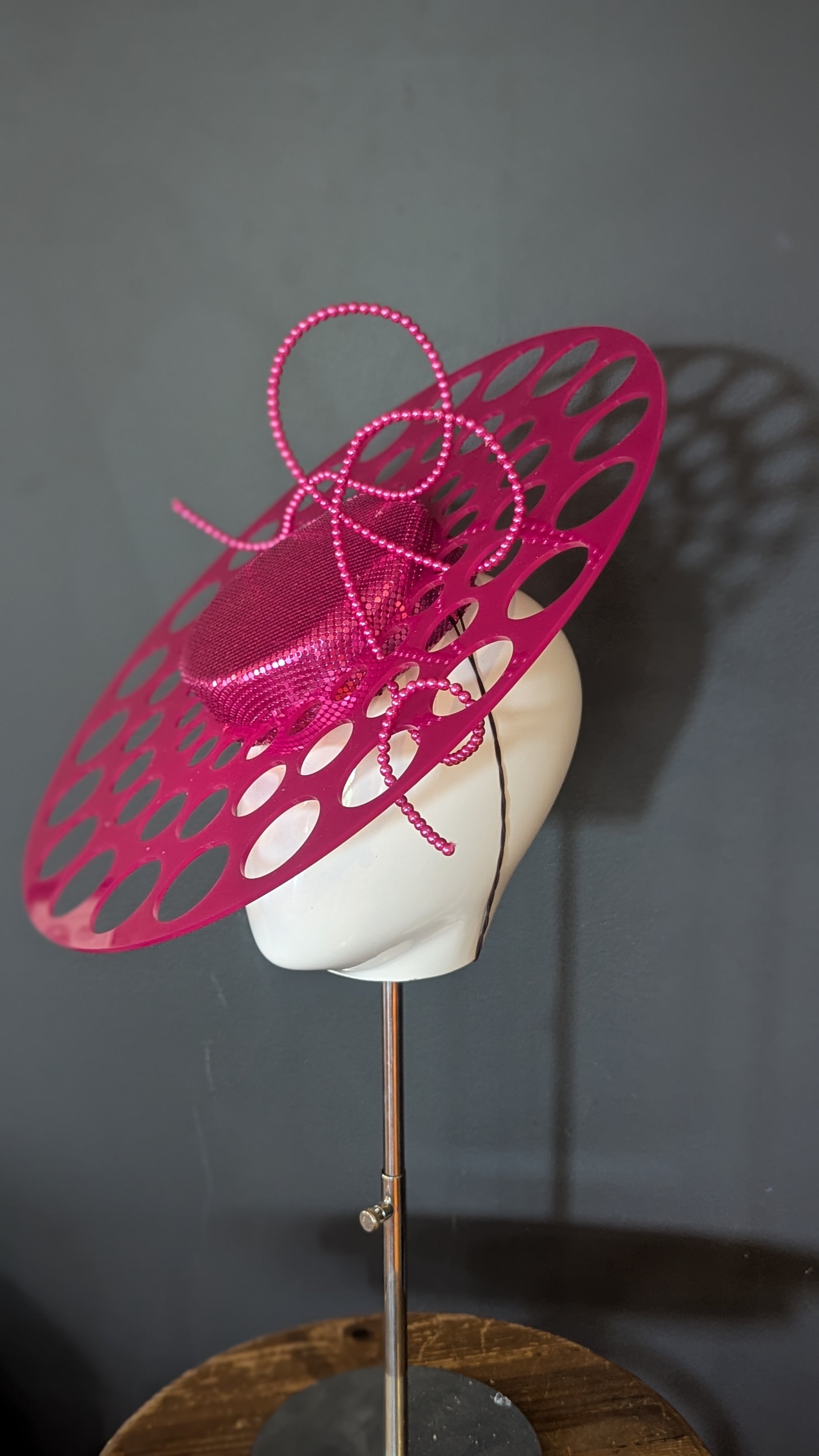 Azzedine Hot Pink Metallic Pearl Bow