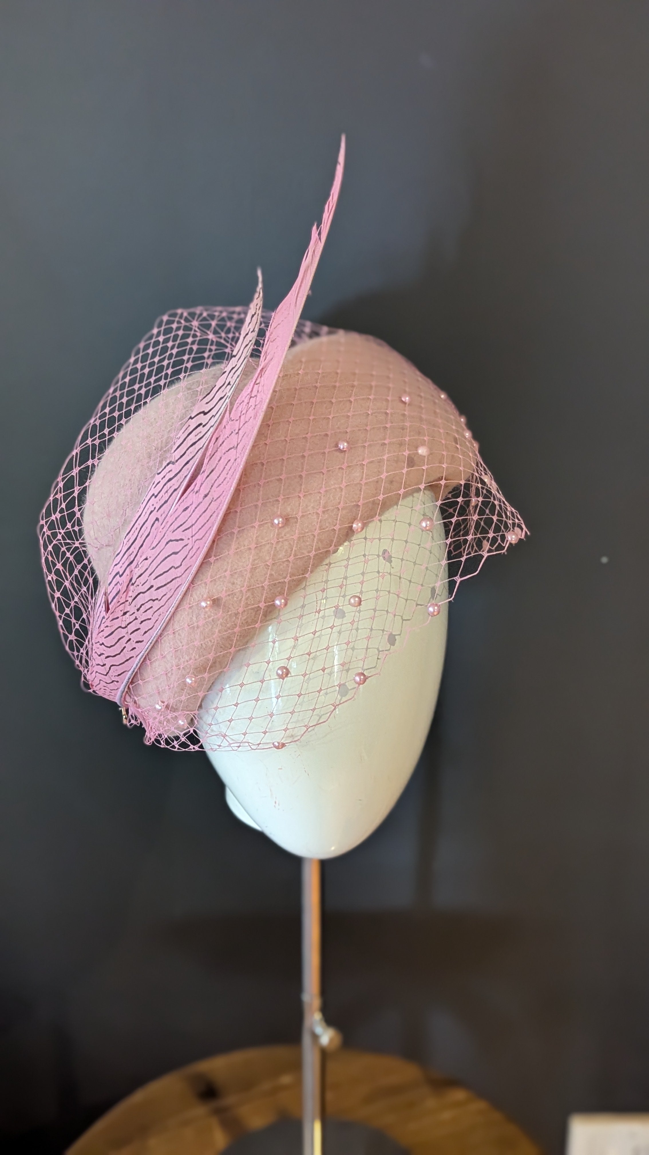 Audrey Pale Pink Vintage Pillbox