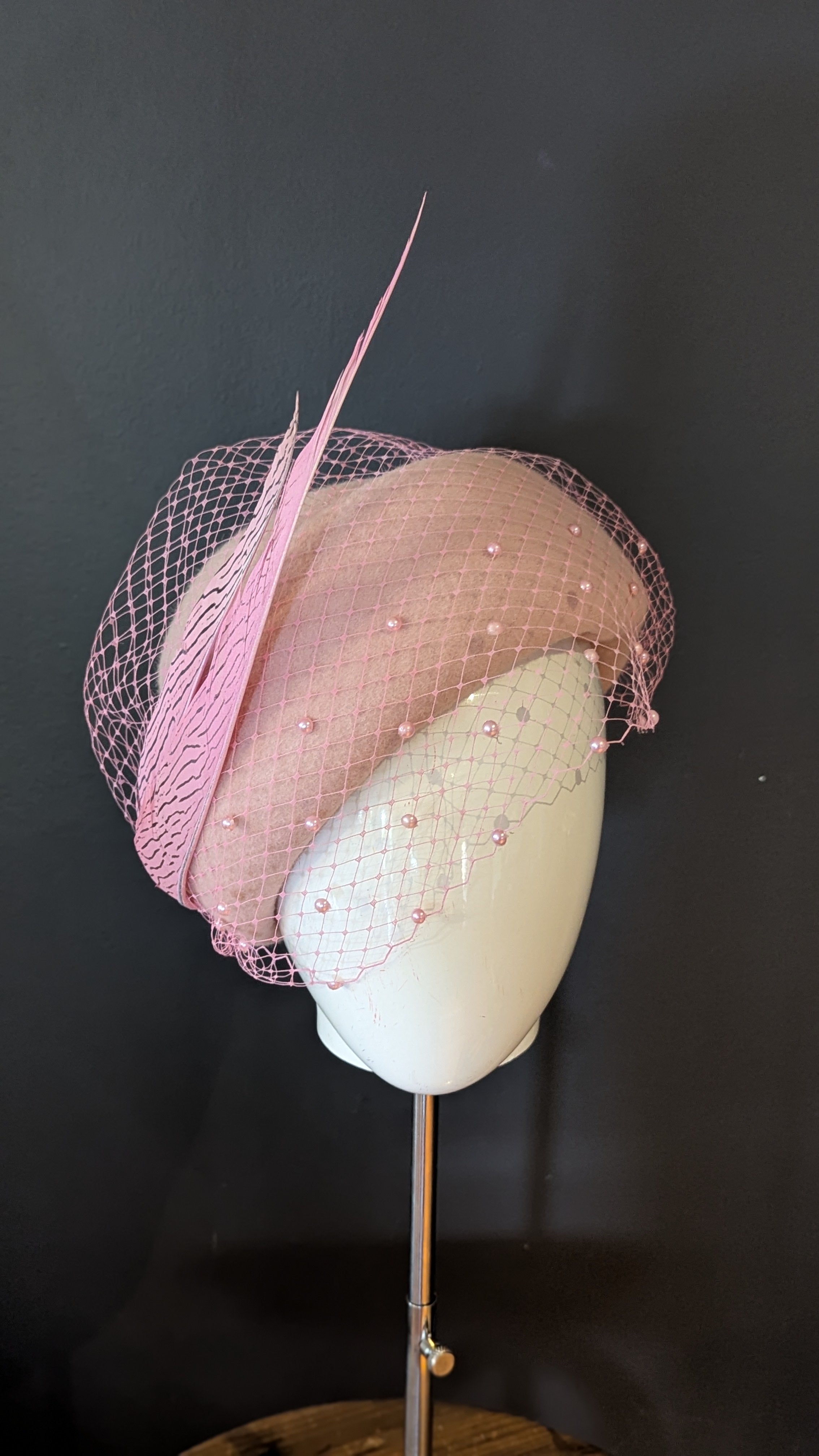 Audrey Pale Pink Vintage Pillbox